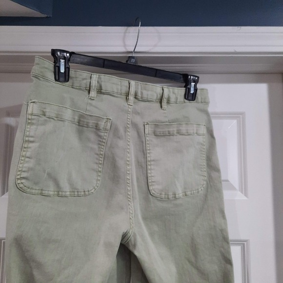 OAT New York‎ Jeans Womens 10/30 Green High Rise Wide Leg Crop Casual - Picture 4 of 11